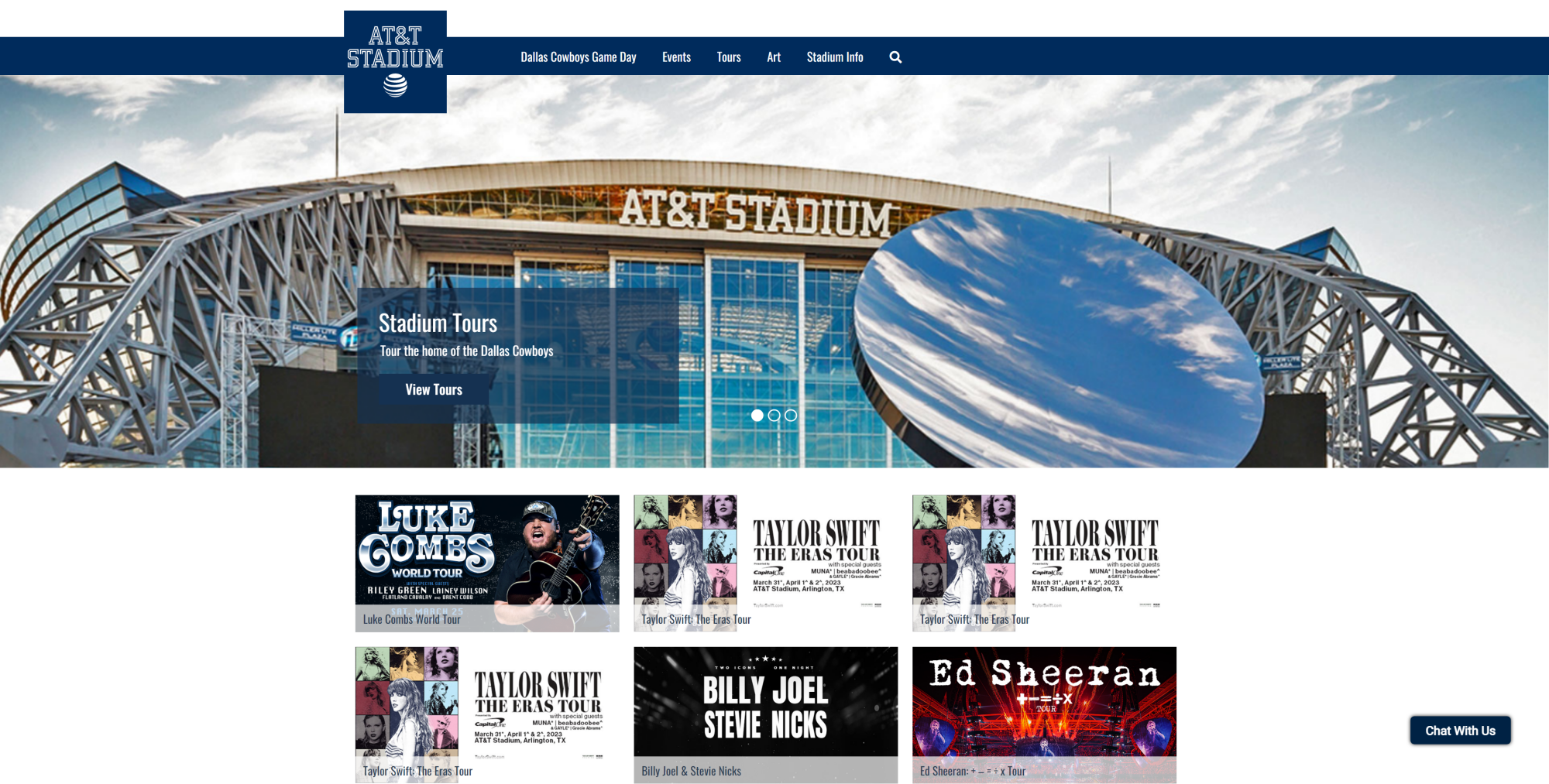 AT&T Stadium website Portfolio Image