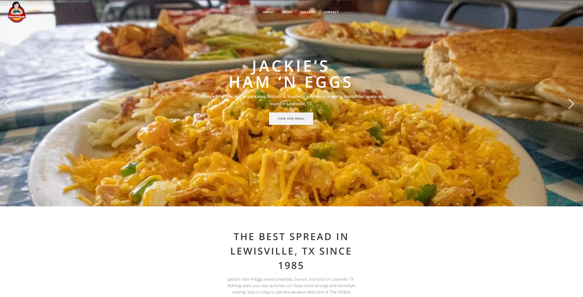 Jackie's Ham and Eggs website Portfolio Image