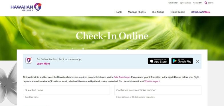 Hawaiian Airlines website Portfolio Image