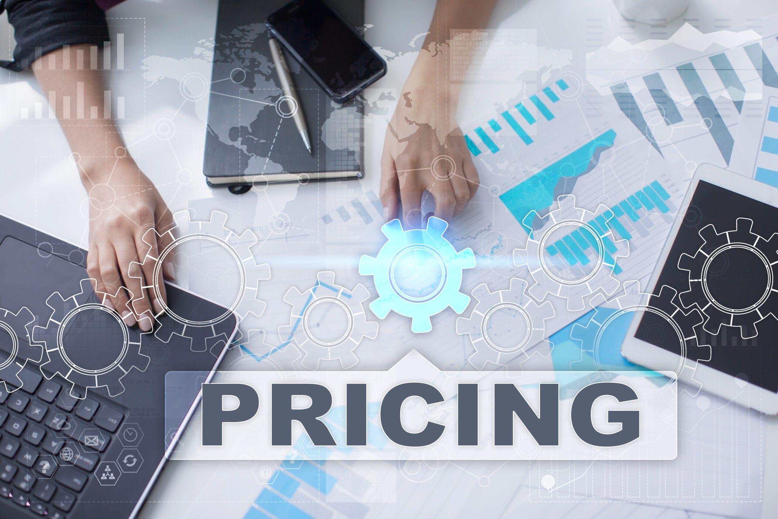 Woman is working with documents, tablet pc and notebook and selecting pricing. Woman is working with documents, tablet pc and notebook and selecting pricing.