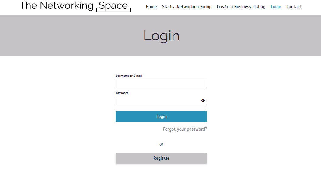 The Networking Space - Login Register