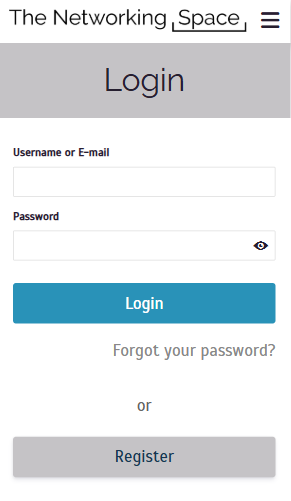 The Networking Space - Mobile Login Register